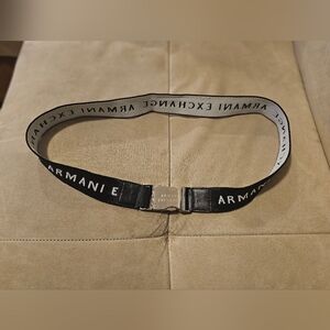 Armani Exchange Black and White Women's Stretch Belt